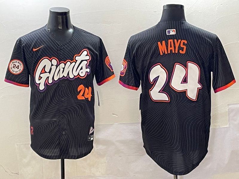 Men San Francisco Giants #24 Mays Black Second generation Joint Name Nike 2025 MLB Jersey style 16